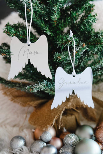 Angel wings memorial ornament